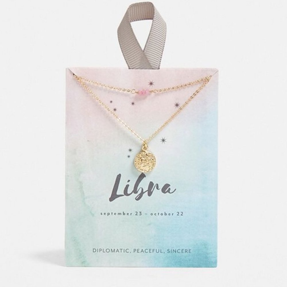 Zodiac Libra Mini Pendant Necklace Set